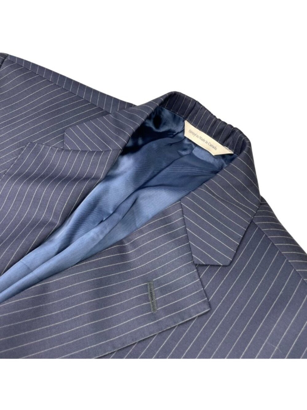 Samuelsohn Men's Beckett 100% Wool 2-Button Blazer Navy Blue Stripe • 40R